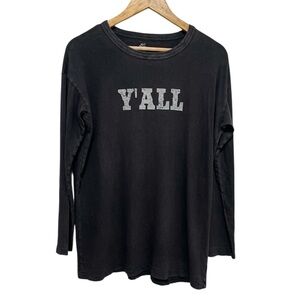 Aerie Real Soft Long Sleeve Y’all Tee Oversized Size XS